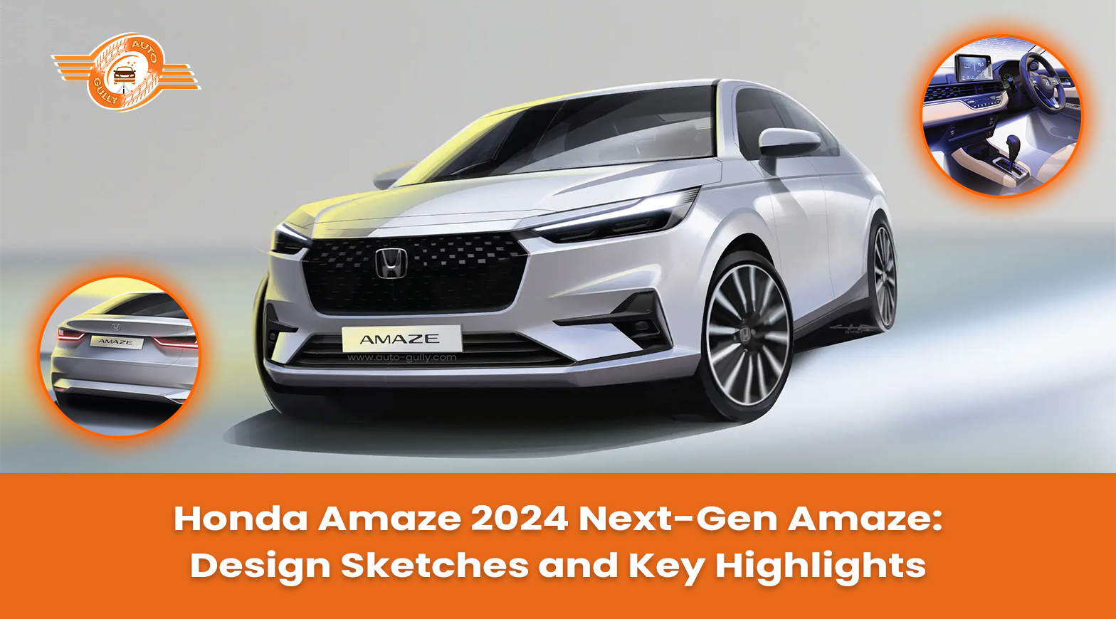 Honda Amaze 2024 Next-Gen Amaze: Design Sketches and Key Highlights