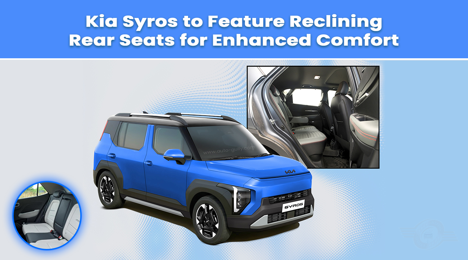 Kia Syros to Feature Reclining Rear Seats for Enhanced Comfort